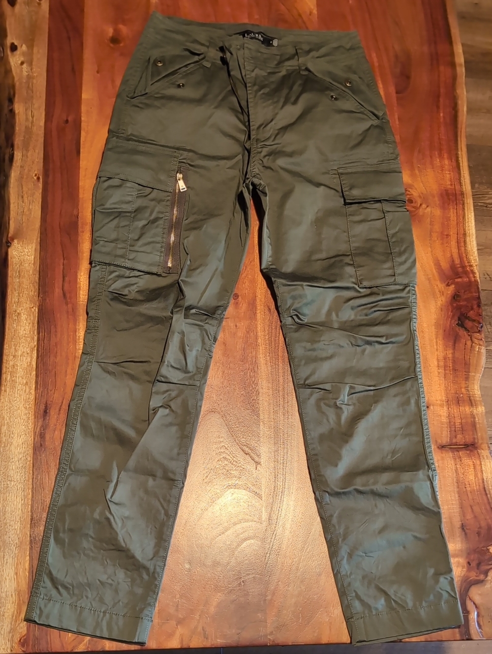 Ralph Lauren Olive Cargo Utility Pants with Zip Pocket